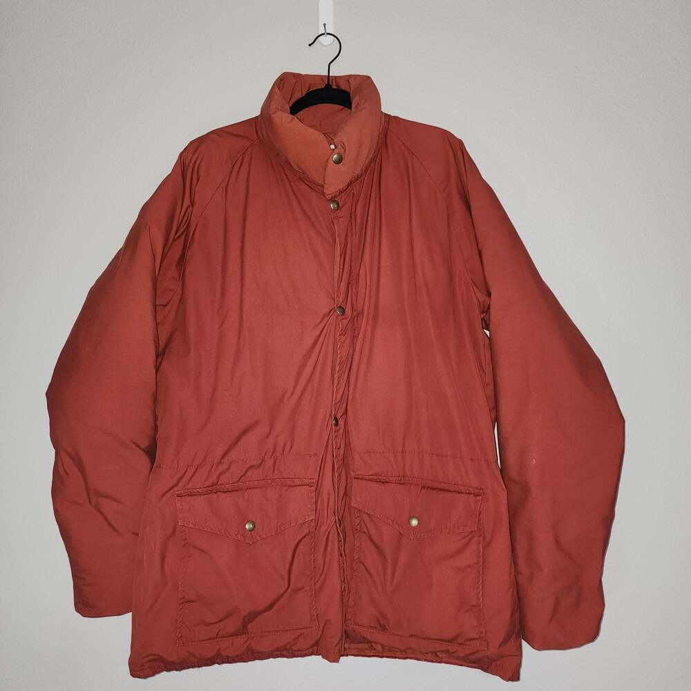 Vintage Sunshine Mountain Products Burnt Orange Goose Down Puffer Jacket Size XL